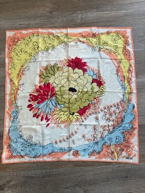 Anna Sui Floral Silk Square Scarf